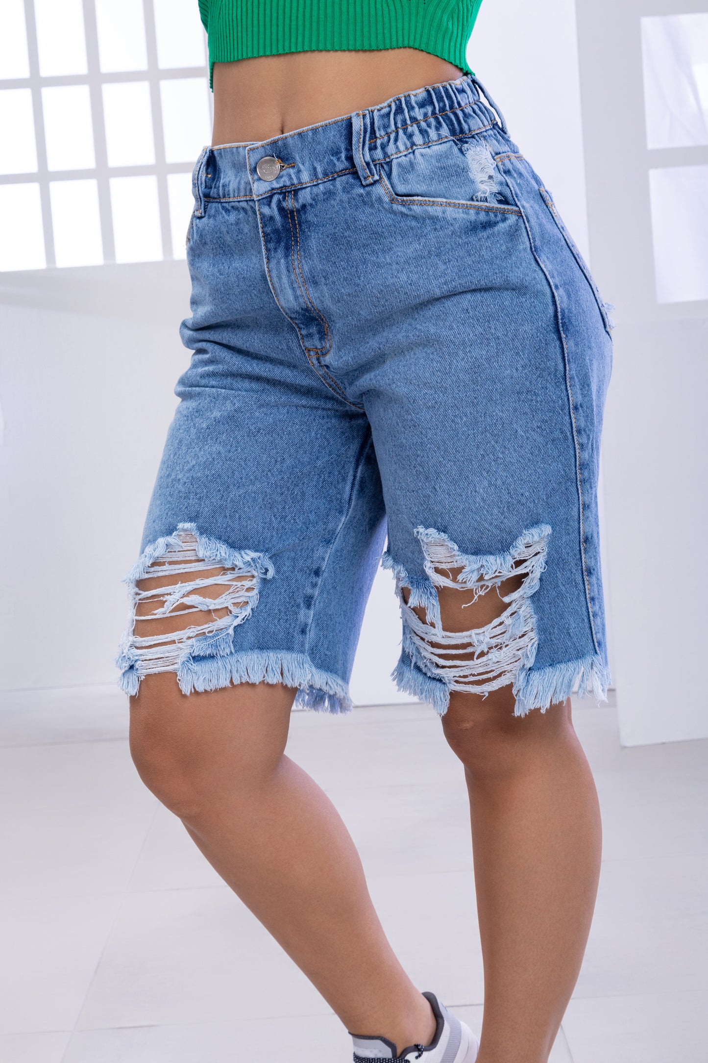 BERMUDA DENIM RIPPED