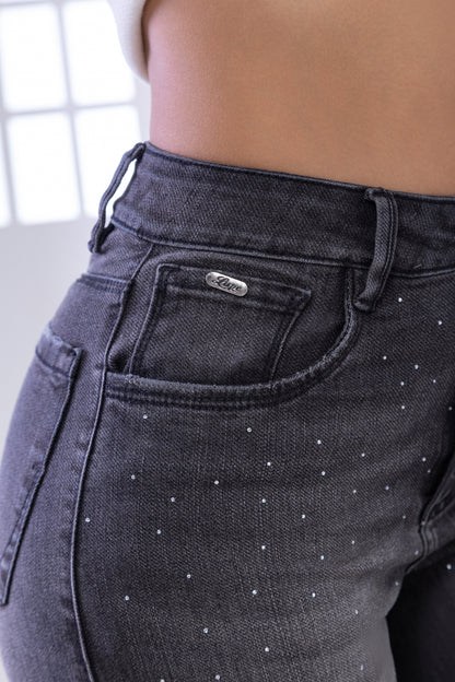 JEAN GRIS PROFUNDO CON BRILLOS