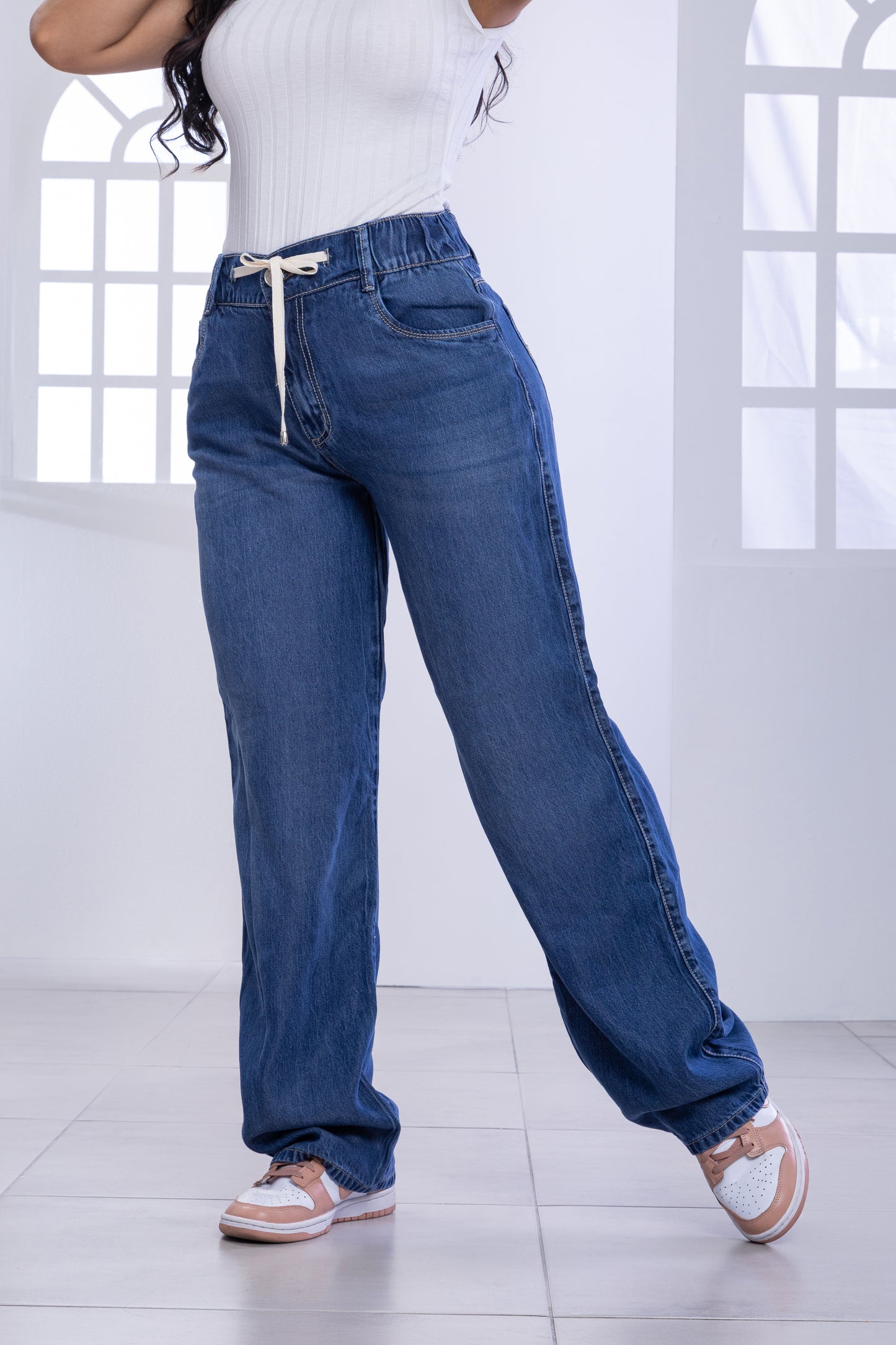JEAN WIDE LEG CORDÓN CINTURA