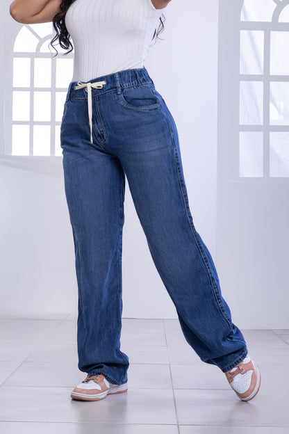 JEAN WIDE LEG CORDÓN CINTURA